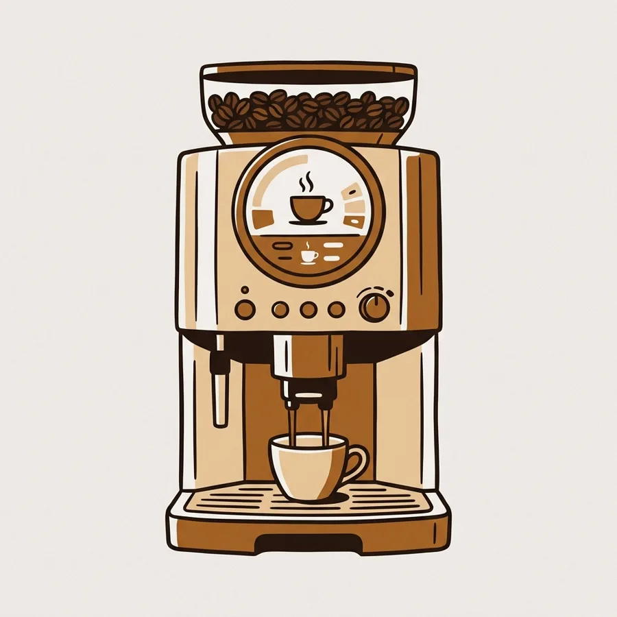 Ilustración genérica de una cafetera superautomática