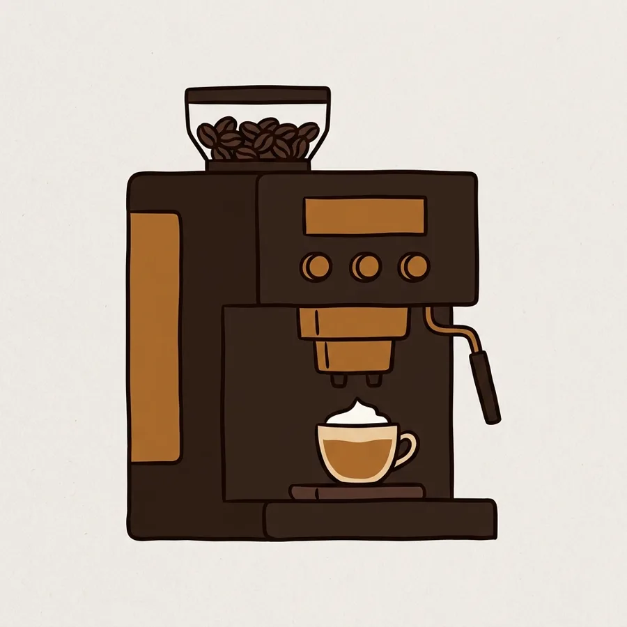 Ilustración genérica de una cafetera superautomática